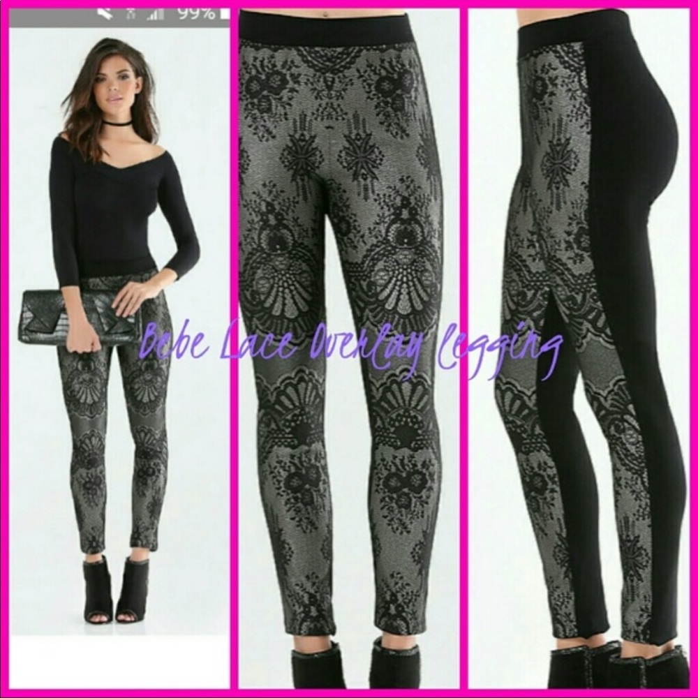 Bebe lace overlay leggings